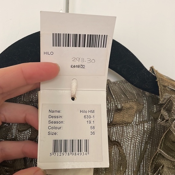 Green and silver metallic designer dress - Picture 6 of 8